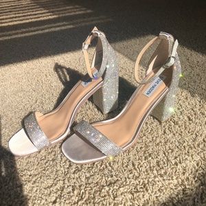 Steve Madden Rhinestone 3" Chunky Heel Sandal Size 10